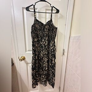 Old Navy strapless cami dress with floral pattern.